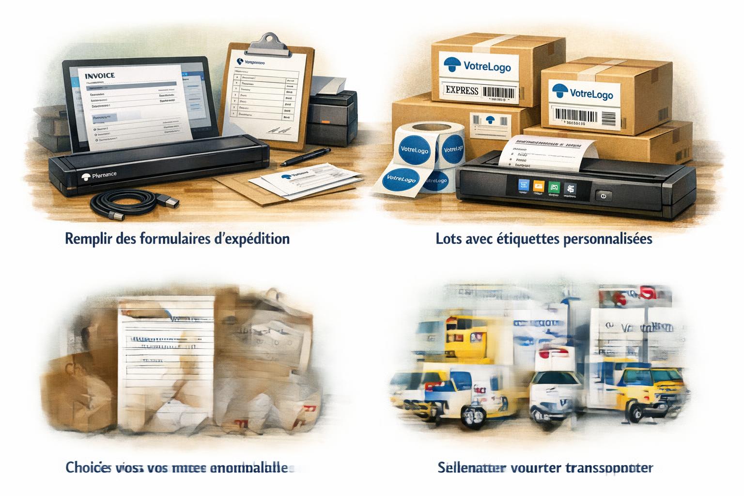Cartons et imprimante